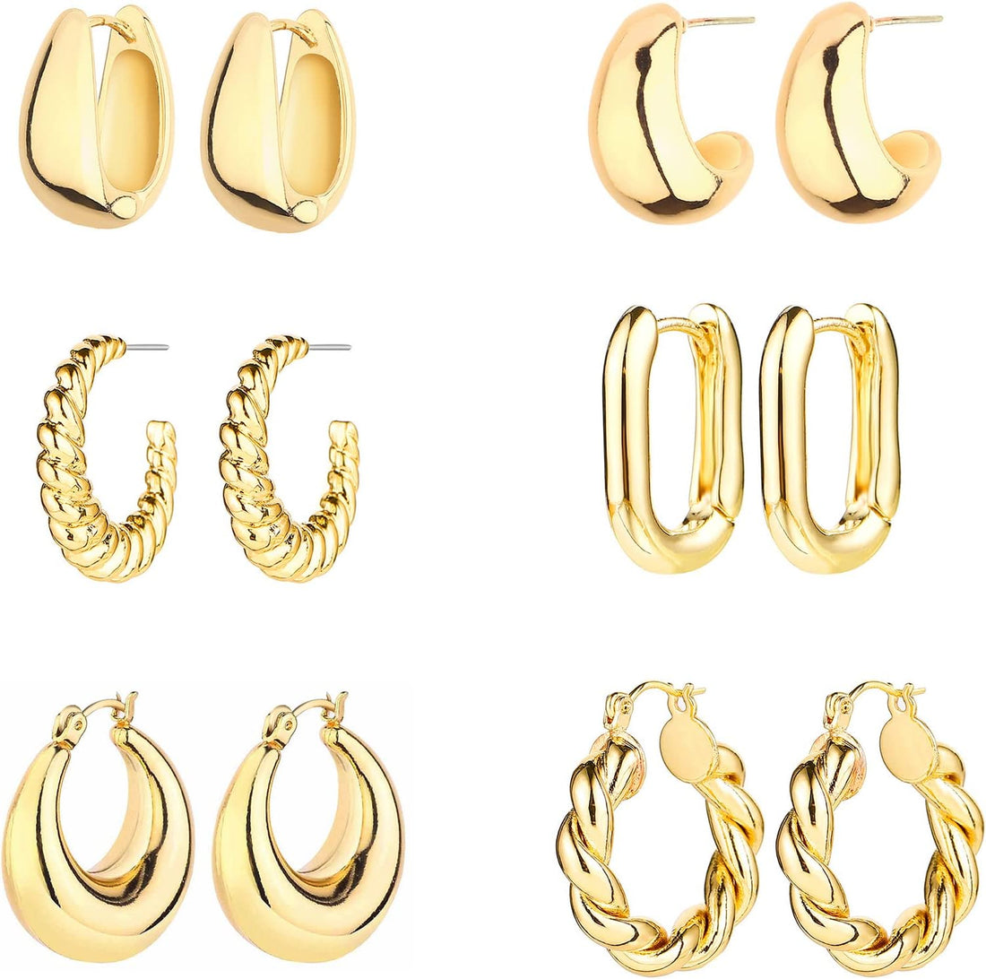 Stylish & Hypoallergenic: Review of 6 Pairs of 14K Gold Chunky Hoop Earrings